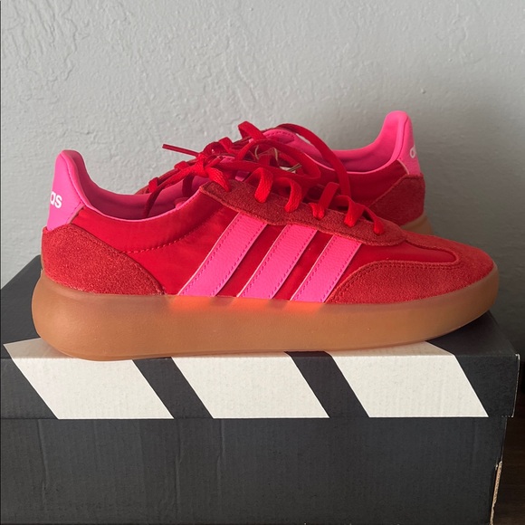 adidas Shoes - Adidas Barreda Decode J Sneakers in Red & Hot Pink with Gum Sole